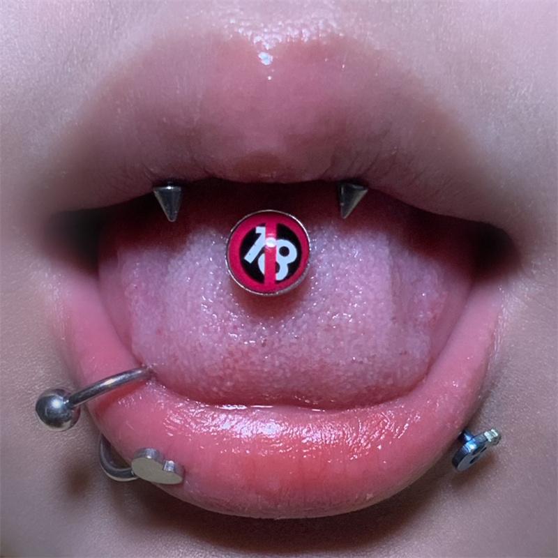 Tongue Nail Jewelry Anti Allergy Short Rod Tongue Ring Tongue Nail Spice Girl Human Body Piercing Jewelry