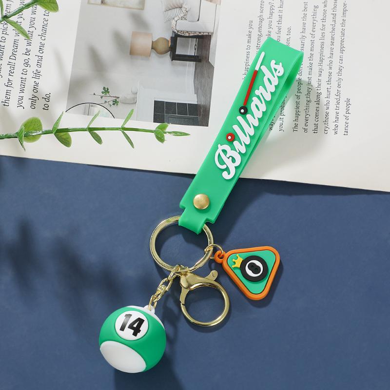 Creative Billiard Pool Keychain Table Ball Key Ring Lucky Black Key Chain 25Mm Resin Ball Jewelry Gift