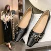 Fashion Pointed Toe Shoes Shallow Mouth Black Flats Low Heels  Female Footwear 2025 Fashion Casual Sneaker On Heels Nurse Dress