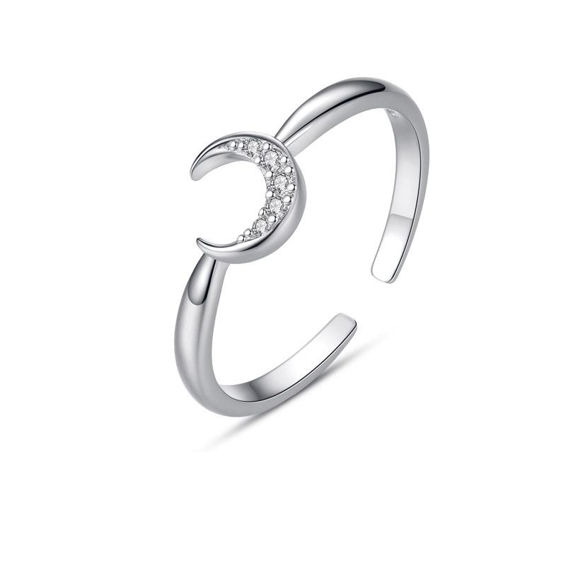 Star Moon Ring Opening Adjustable Simple Girlfriend Combination Ring Female Literary Star Moon Index Finger Ring