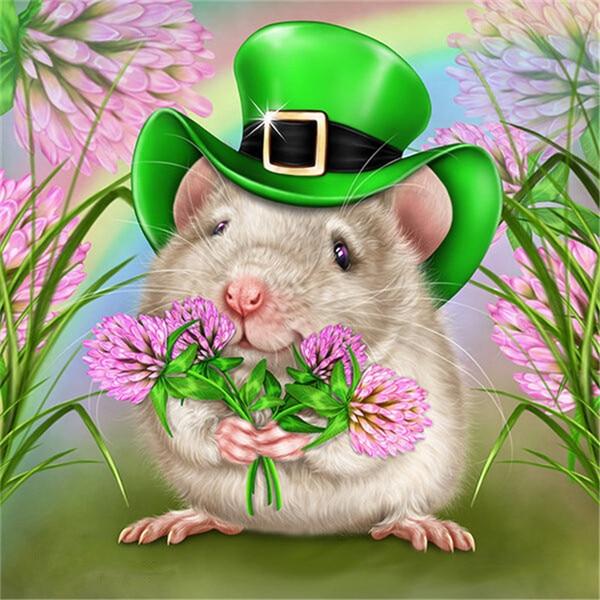 Diamond Painting Mouse Full Square Round New Arrival 5D DIY Diamond Embroidery Animal Handicraft Halloween Decoration