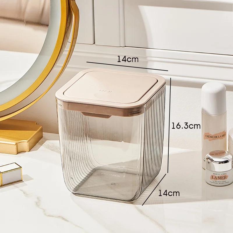 

Мини настольный мусорный бак с крышкой, светлый, роскошный, прозрачный, прессованный, мусорный бак для ванной комнаты, офиса, спальни, гостиной, мусорные баки прозрачный