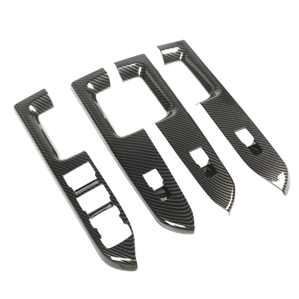 4 Pcs Door Window Control Panel Cover Carbon Fiber Style Glass Lift Button Decoration Sticker for Bronco Sport CX430 4