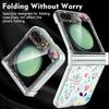 Etui na telefon Samsung Galaxy Z Flip 6 5 4 3 5G Wzór kwiatowy Składane Przezroczyste Twarde Etui Na Samsung Galaxy Z Flip5 Flip6
