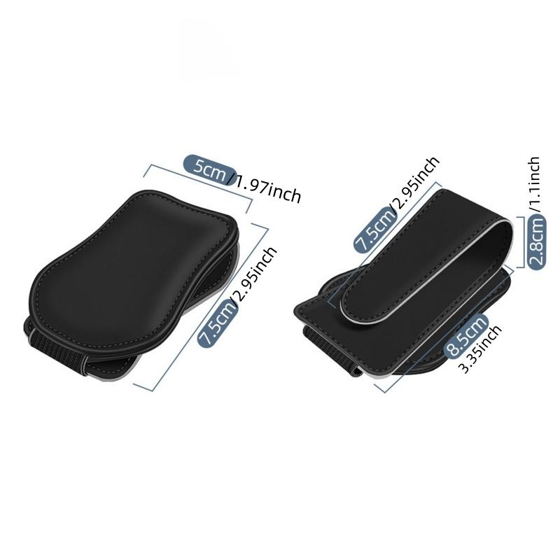 Universal Car Sunglasses Holder Car Magnetic Leather Clip Card Ticket Holder Auto Sun Visor Glasses Box Decoration Accessories