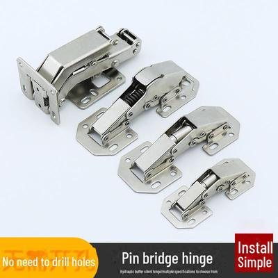 No-Hole Cabinet Hinges: Wardrobe, No-Slot, Pin, and Buffer Damping Door Hinges.