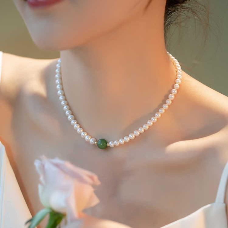 Authentic pearl necklace, light luxury niche sweater chain, versatile and suitable