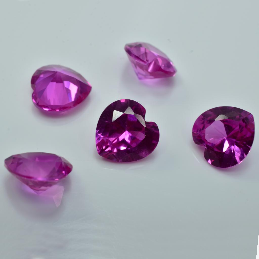 Natural Pink Ruby Loose Gemstone Untreated Heart Cut 16 pcs 6x6 mm for Jewelry Making and Crafts