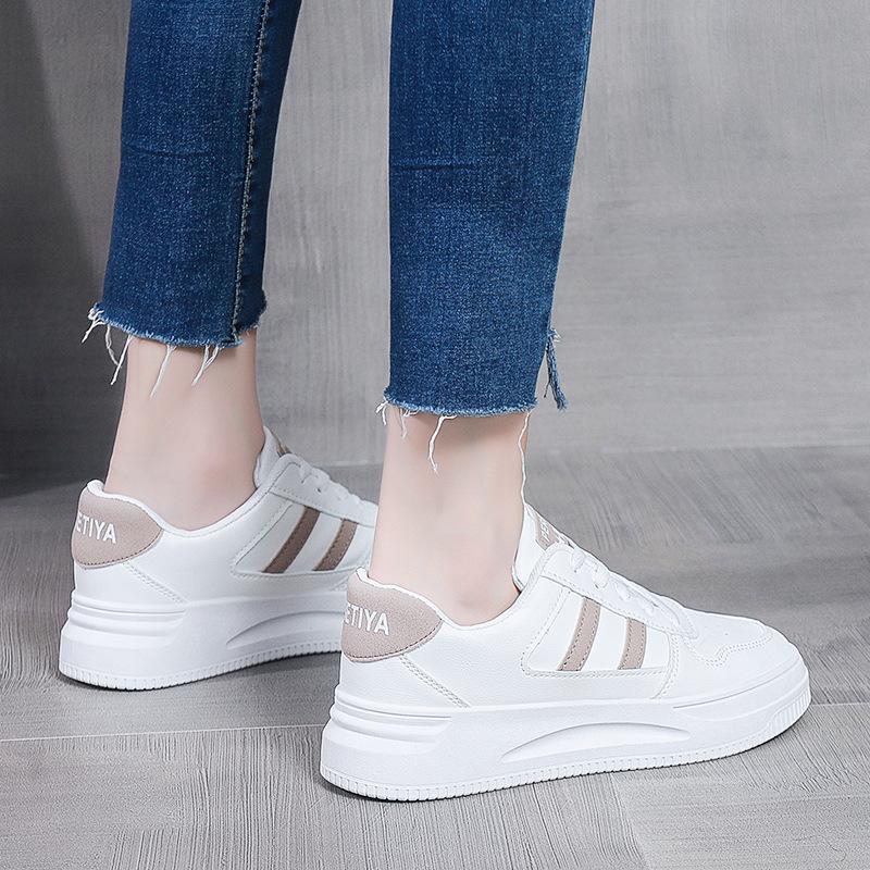 Leather Student Autumn New Casual Thick Baseplate Shoes Ins Two Bars