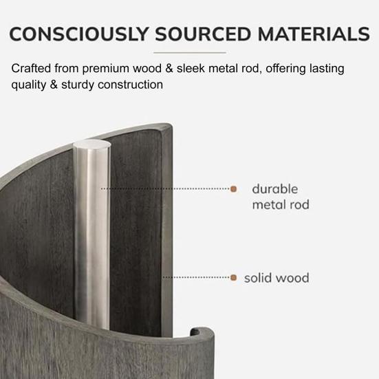 Wood Paper Towel Holder One-Handed Operation Easy Access Paper Towel Stand Farmhouse Kitchen Decor Accessory