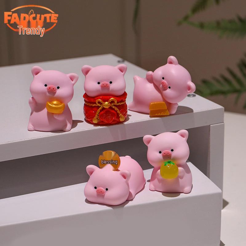 

Spring Festival Resin Pig & Ingot Ornament – Cute DIY Decoration for Desk or Car