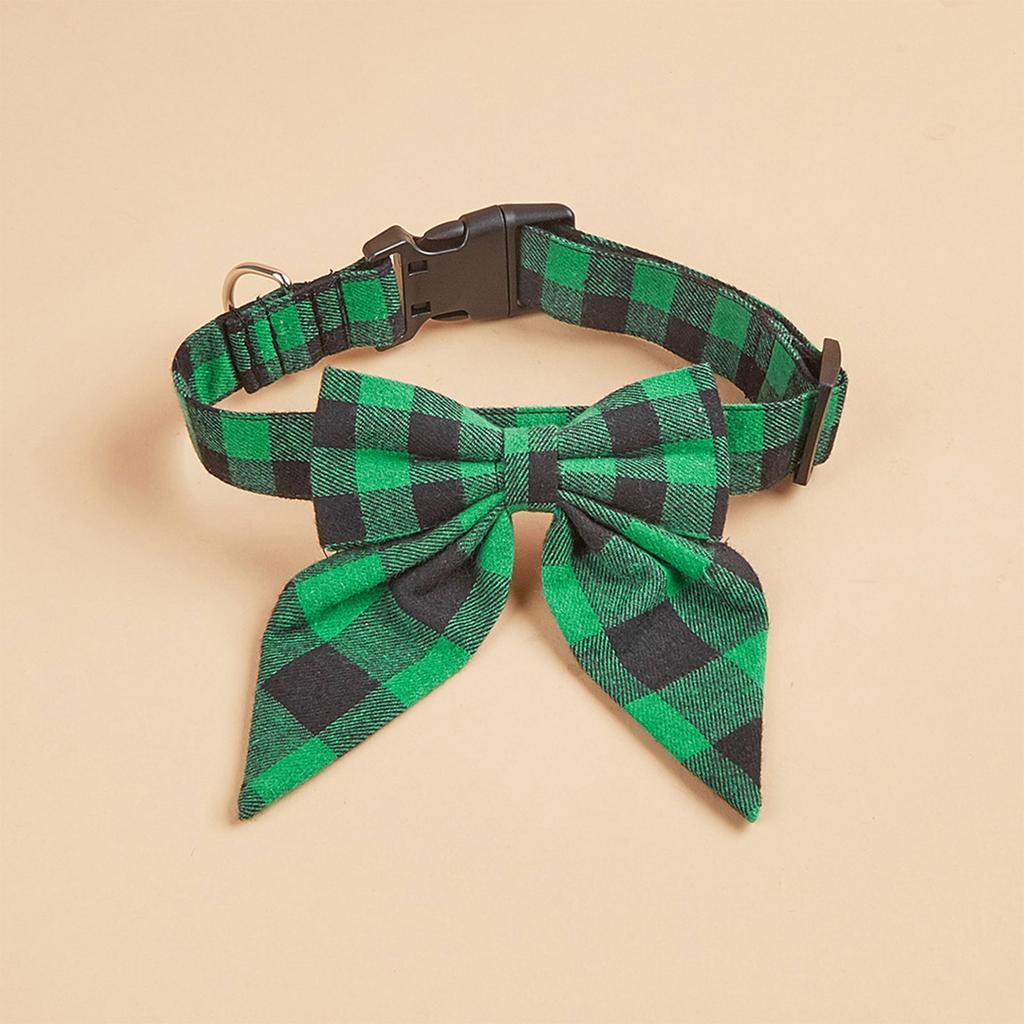 Christmas Cat Collar Adjustable Dogs Collar with Bowtie Kitten Necktie Collar Cats Festival Costume Pet Party Accessory