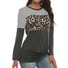 Women's  And Winter Leopard Pattern Stitching Long Sleeve T-Shirt