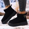 Fashion Classic Faux Suede Platform Snow Boots for Women Anti Slip Thicken Plush Warm Ankle Boots Woman Comfy Thick Sole Winter Booties