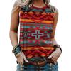 Western Aztec 3D Print Tank Top Women Geometry Vintage Streetwear Y2k Tops Oversized Vest Off Shoulder Sleeveless Girls Camisole