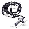 Rosary Cross Pendant Necklace Beads Prayer for Men Women ST. Benedict Beaded
