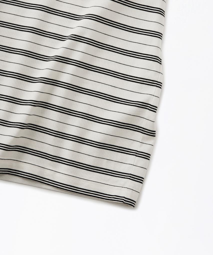 OUTSTANDING Stripe Half Sleeve Tee_Ivory/Black