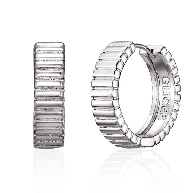Geigerjewelry Volume Line One-Touch Ring Earrings Gisvee154 (Silver 925 Pin)