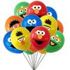 Sesame Street Themed Birthday Party Decorations Paper Banner Pull Flag Cake Insert Card Balloon Set