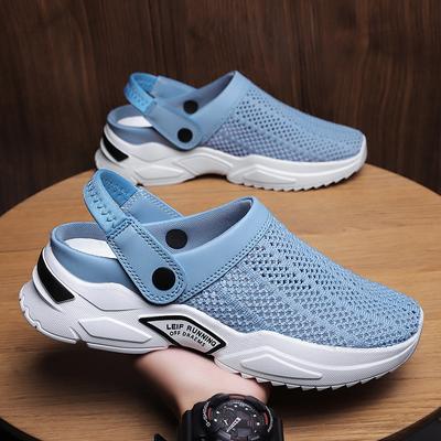 Große Größe 47 Sommer Hausschuhe Herren Plateau Mesh Sandalen Atmungsaktive Slip-on Hausschuhe Strandsandalen Männer Leichte Sneakers