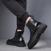 Fashion Men Luxury Fashion Chelsea Boots Black Stylish Autumn Winter Shoes Cowboy Platform Boot Cool High Chunky Original Leather Botas