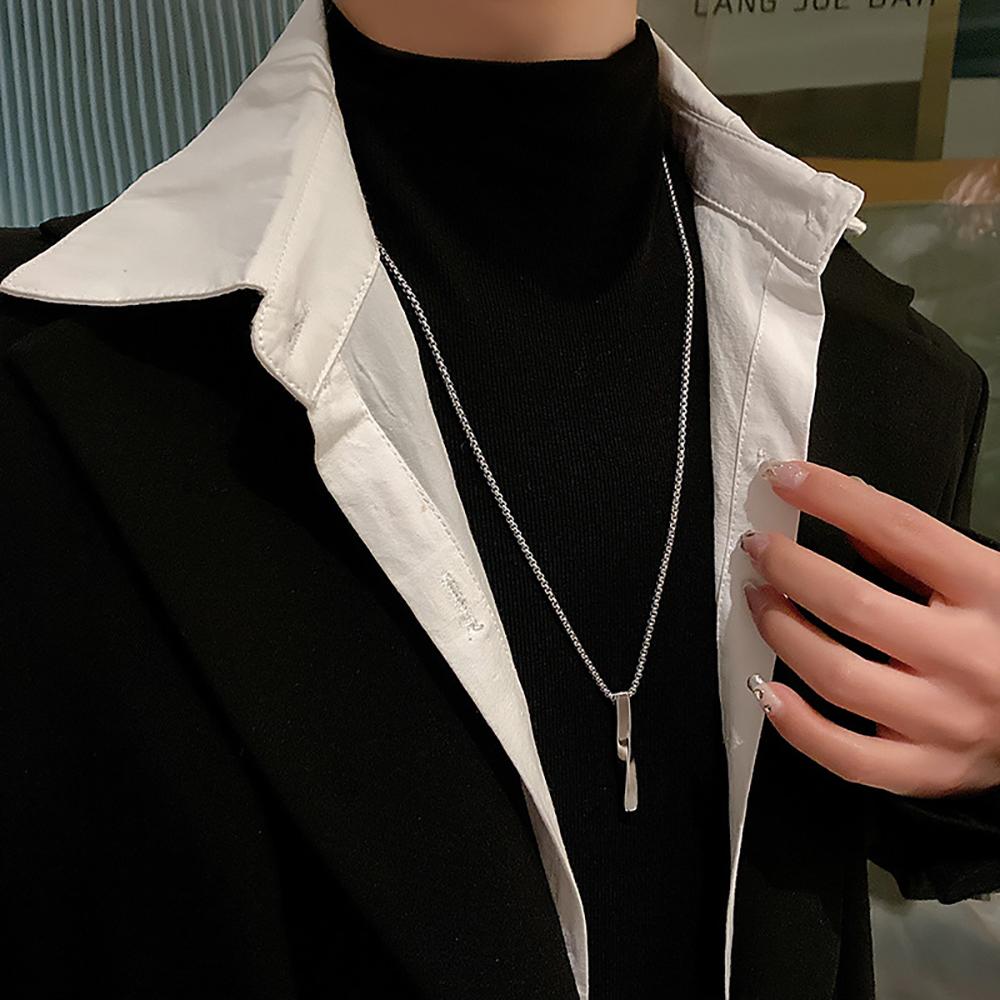 Hop Minimalist Men Zinc Zinc Alloy Punk Boys Pendant Necklace Spiral Necklace Clavicle Chain Fashion Jewelry