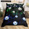 3D Football King Queen Duvet Cover Soccer Bedding Set for Kids Teens Boys Ball Sports White Red 2/3pcs Polyester Quilt Cover