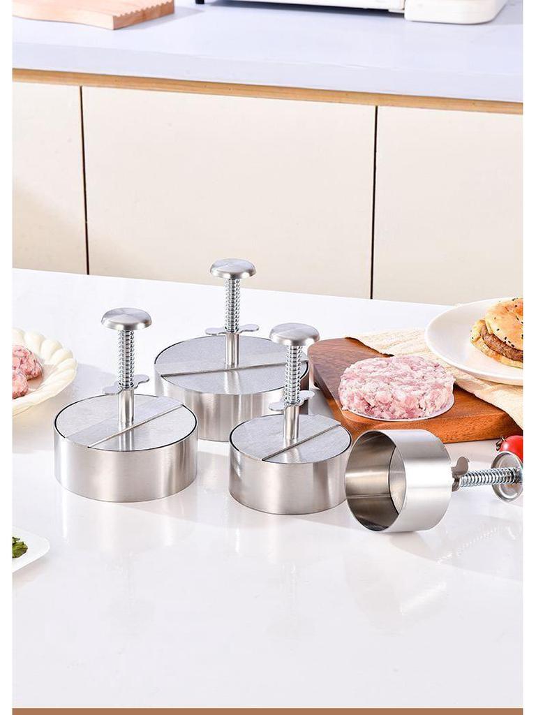304 Stainless Steel Manual Hamburger Patty Press Mold for Kitchen