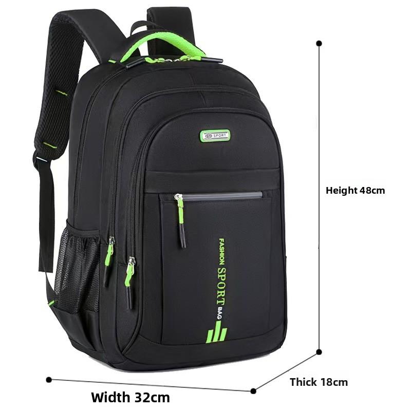 Unisex Casual Backpack - Durable Nylon Multi-Pocket Travel Bag , Ergonomic Shoulder Straps & Zipper Closure for Business Trips, Short-Distance Travel