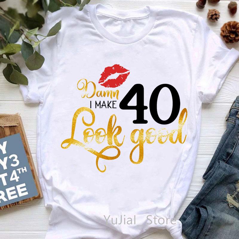 Europe and The United States Womens 50th Birthday Blouse Half Sleeve A Generation of Hair Tshirt Crewneck Tshirt Women Tops