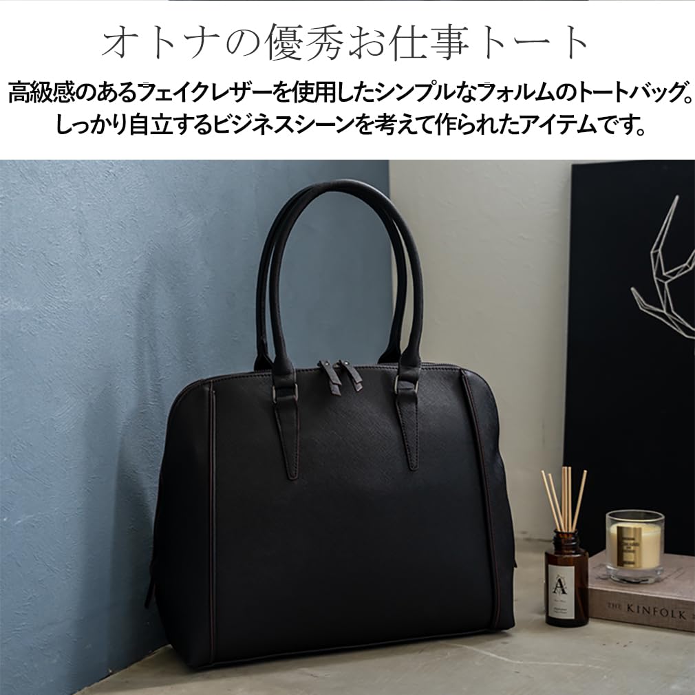 VITAFELICE Women's Round Business Tote Bag vsib-21c33p (Gray)