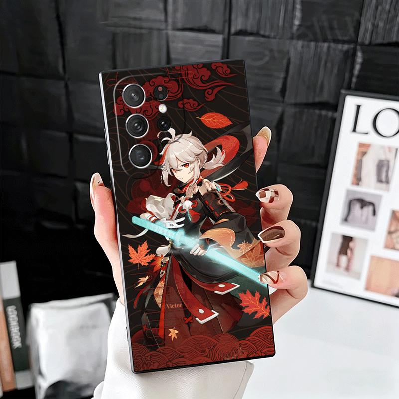 Genshin Impact Kazuha Soft Phone Case for Samsung Galaxy S26 S25 Edge S24 Ultra S23 Plus S22 S21 FE S20 Black Cover Back Shell