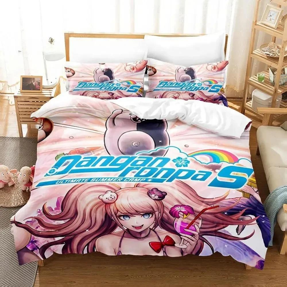 Fashion Anime Danganronpa Bedding Set Printed Bed Set With Pillowcase Bed Duvet Cover Soft Single Double Queen Super King Size