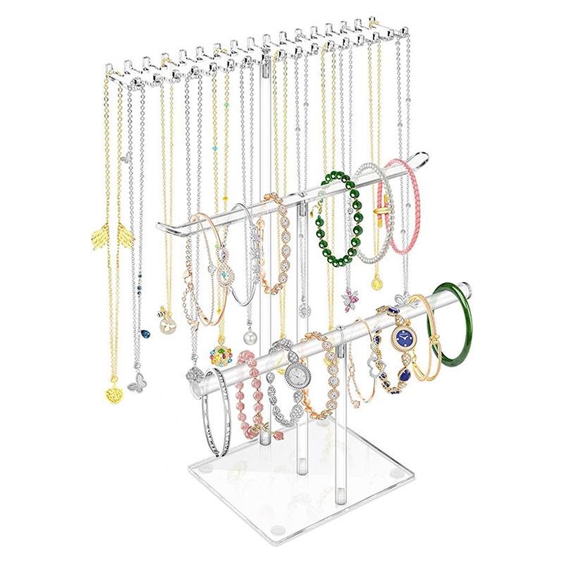 Halskjede Displaystativ Klart Halskjede Oppbevaringsstativ Dame Armbånd Smykkestativ Skrivebord Multifunksjonelt Oppbevaringsstativ
