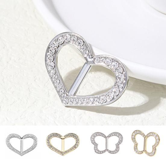 Scarf Buckle Clip for Women Smooth Edges No Snag Silk Ring with Rhinestones Non-Slip