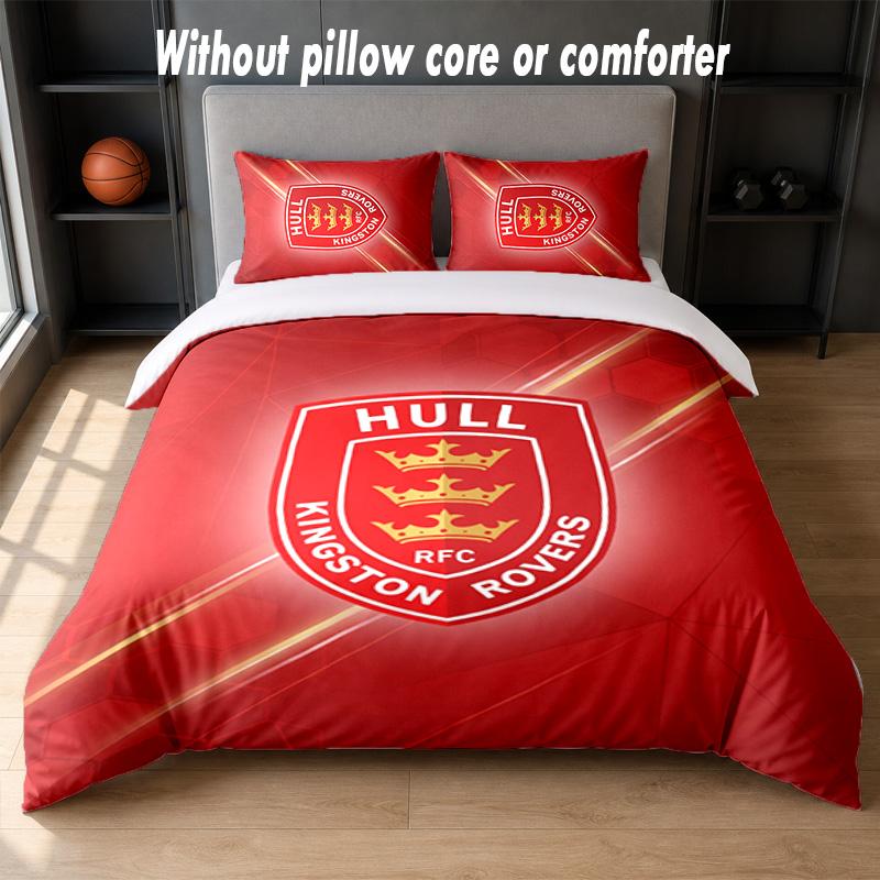 Hull KR Design Bed Bedding Set 1 Duvet Cover + 2 Pillowcases Soft Breathable Household Bed Linens