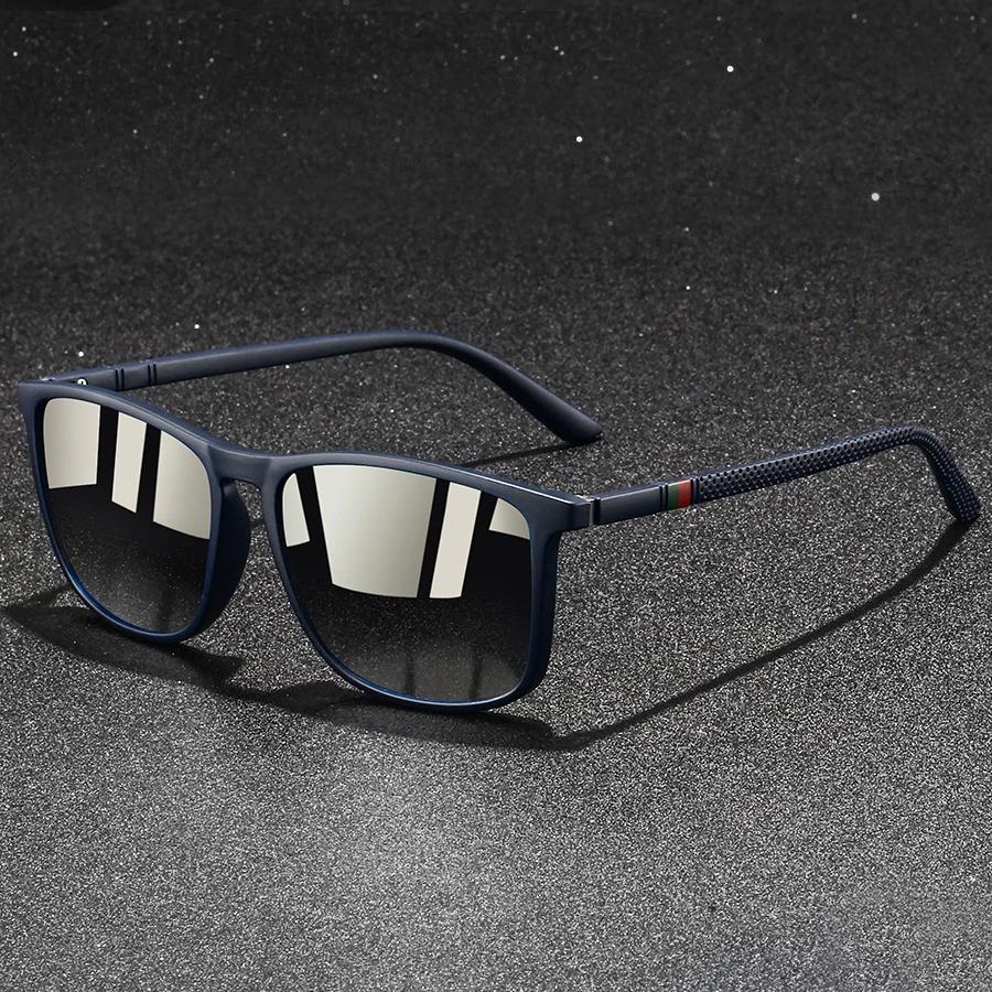 Fashion Vintage Square Sunglasses For Men Women Colorful Stripes UV400 Eyewear Driving Fishing Brand Designer