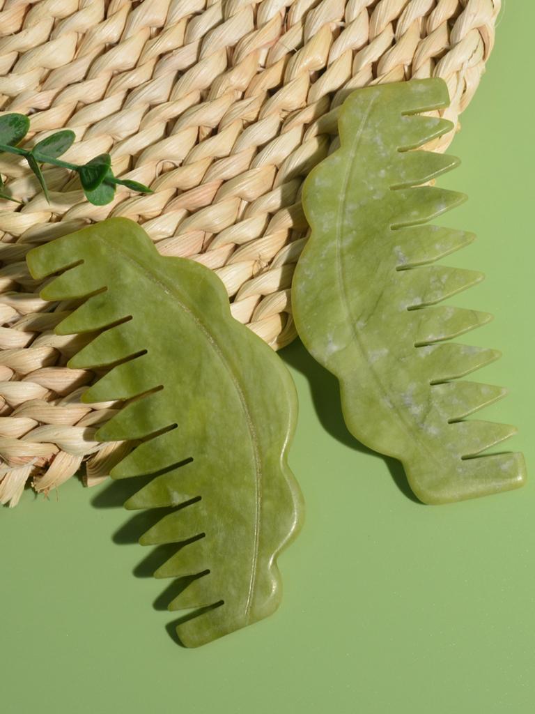 1 Pcs Jade Comb Women's Head Care Massage Smooth Green Phoenix Jade Massage Comb Jade Massage Comb Healthy Care Tools