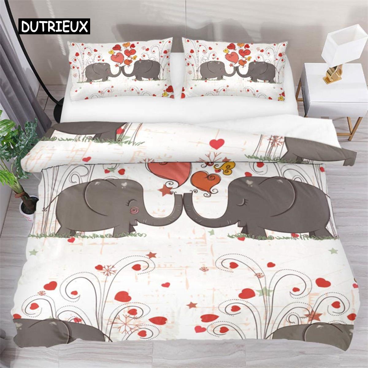 

Дитячий мультфільм слон підодіяльник прекрасний комплект постільної білизни з тваринною тематикою повний комплект для дівчаток і хлопчиків Каваї декор кімнати з мікрофібри підодіяльник AU Single(140x210cm)