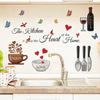 Cartoon Kitchen Food Wall Stickers DIY Vegetables Fruits Quotes Wall Decals Peel And Stick Refrigerator Door Stickers for Dining Room