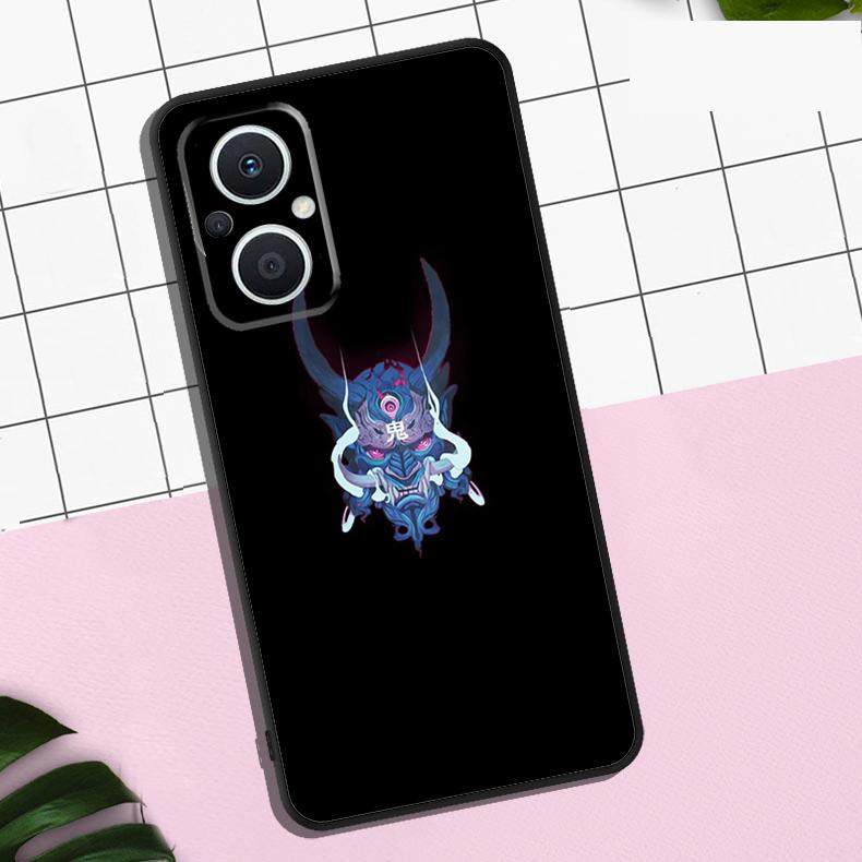 Samurai Oni Mask Case For OPPO Reno 11 12 13 F 8T 7 8 10 Pro OPPO Find X8 Pro X3 X6 Pro X5 Lite Cover Coque