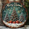 Vintage Metal Sign Blue Deer Merry Christmas Retro Tin Plate Wall Decor Home Holiday Gift 20 Cm