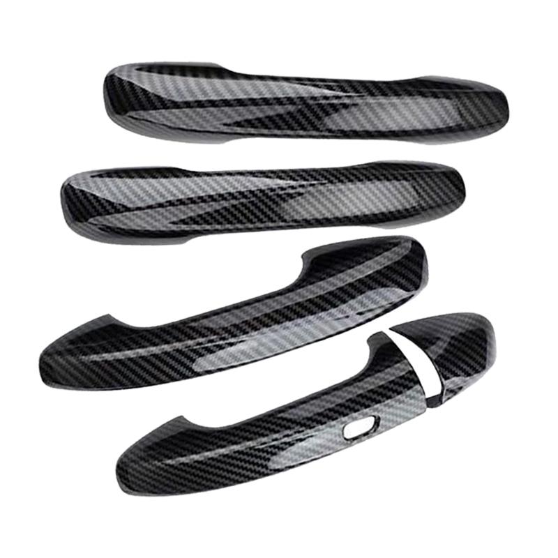 Car Exterior Carbon Fiber Style Door Handle Cover Trim Fit For Mercedes Benz GLC E Class W205 X253 W213 2016 2017 2018 