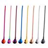 1Pc Reusable Long Straw Spoon Multicolor Stainless Steel Straws Scoop Bar Cocktail Coffee Stirring Drinking Spoon