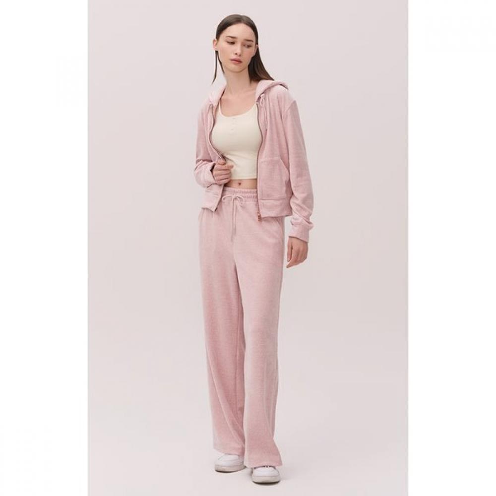 Huit Melange Velvet Wide Fit Banding Pants Htwpn5l05t