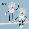 Compact Stroller Fan Octopus Suction Cup Mini Fan, Flexible Legs Desk Clip with 3 Silent Personal for Work Speed, Quiet USB Rechargeable Small
