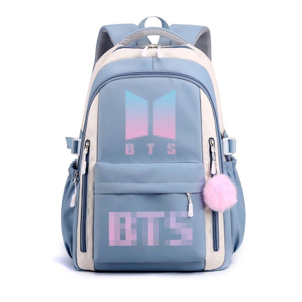 Kinder Freizeit BTS Gruppen Print Rucksack Schüler Schule Wasserdicht Große Tasche 42*30*23cm