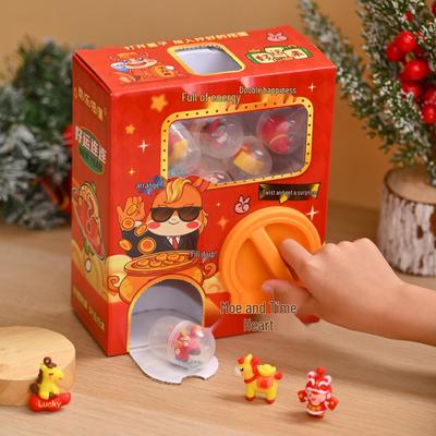 New Year Horse Capsule Toy Keychain - Cartoon Figure Blind Box for Kids' New Year Gift