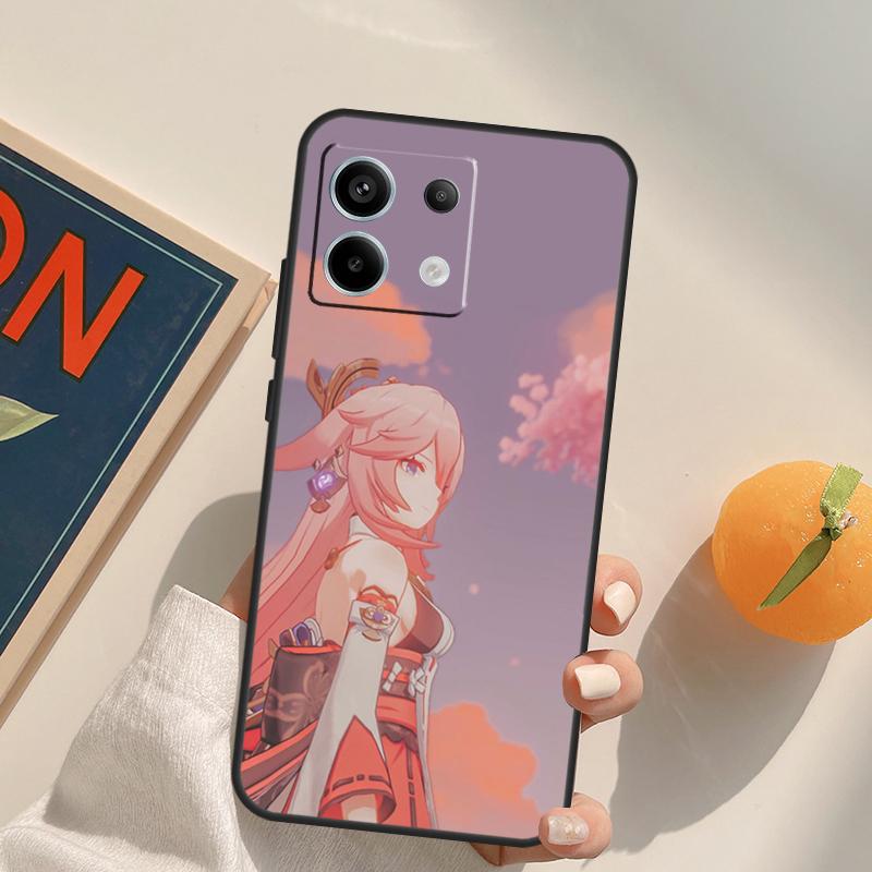 Genshin Impact Yae MIko Funda For Xiaomi Redmi Note 14 Pro 9 10 11 12 13 Pro 10S 11S 12S Redmi 10C 12C 13C 14C Case