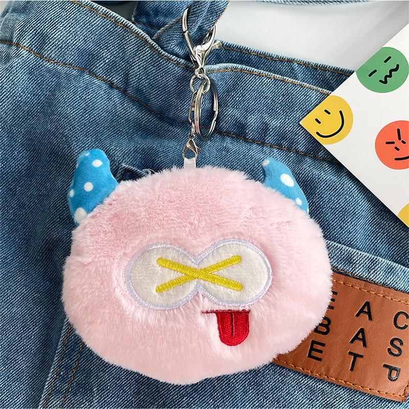 Adorable Furry Monster Coin Purse Plush Wallet Cute Cartoon Girl Heart Pouch